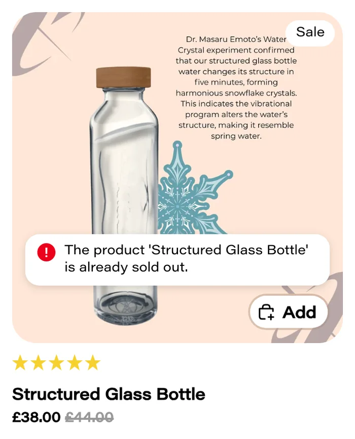 After: a bubble says it's sold out