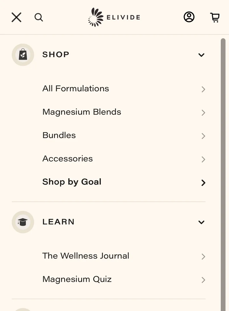 After: reopens at the top, Shop expanded