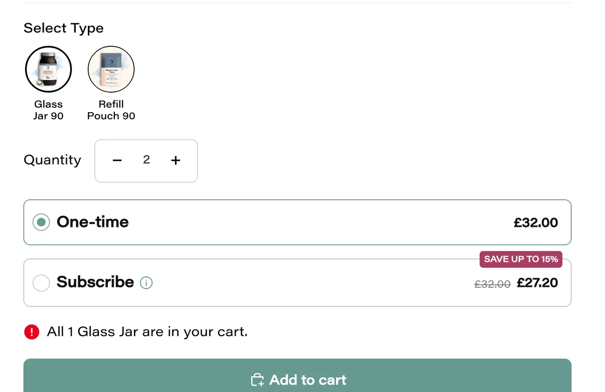 After: the cart stays shut and the reason shows