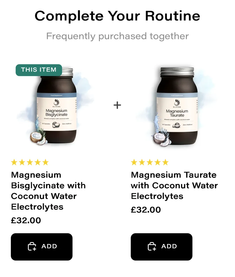 After: it now suggests Magnesium Taurate (and Malate)
