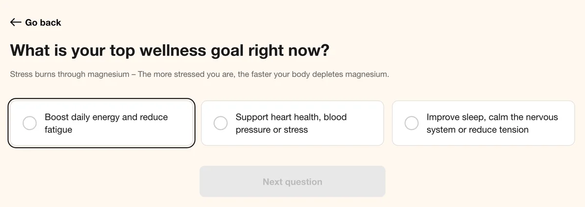 After: one press of Tab: the first answer is outlined